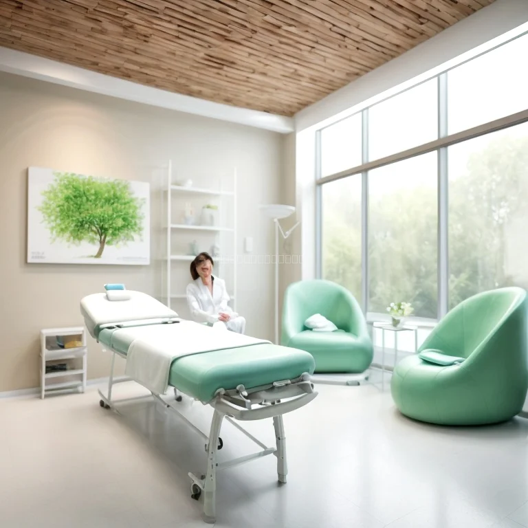 Sanatoriumsgelände mit moderner Infrastruktur und Naturumgebung